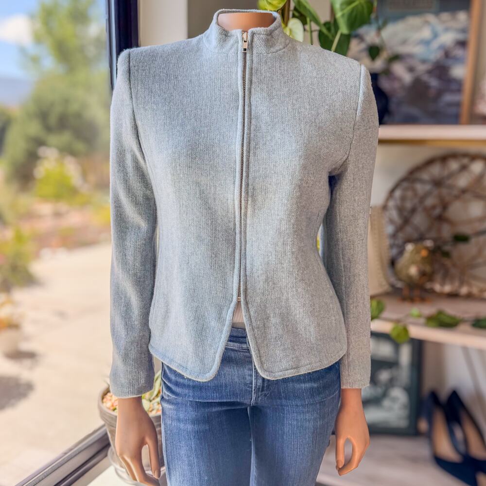 Jones New York Women's Light Gray Zip-Up Jacket - Picture 10 of 12